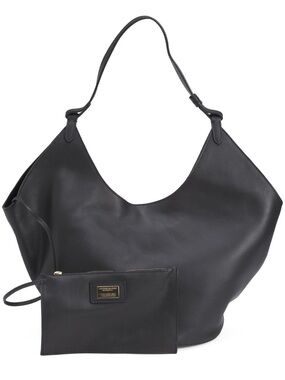 Viola Castellani Luxurious, Soft Black Leather Hobo Bag W/Matching Pouch NWT